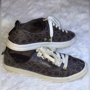 Calvin Klein® Michaela 2 Women's Fashion Sneakers|Brown |Size 8 |Monogram Canvas
